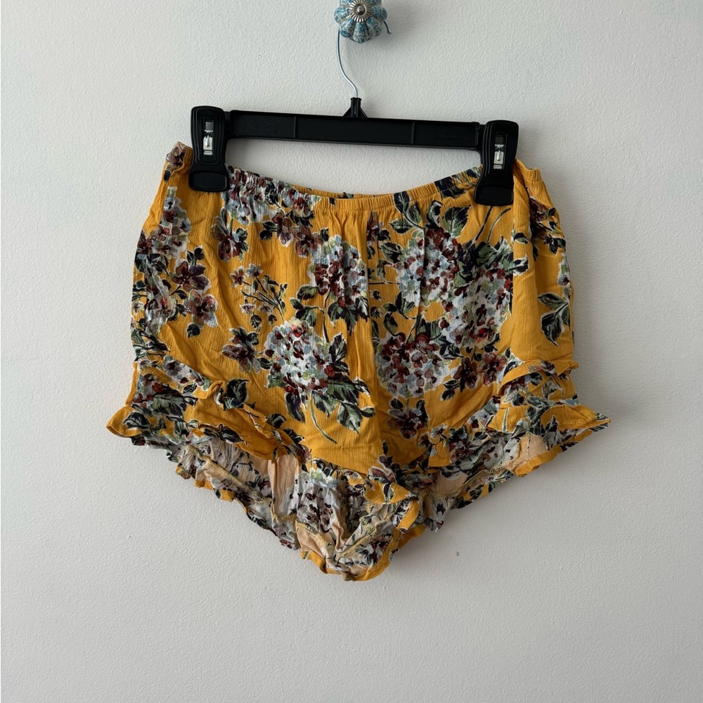 Floral Yellow Women Shorts